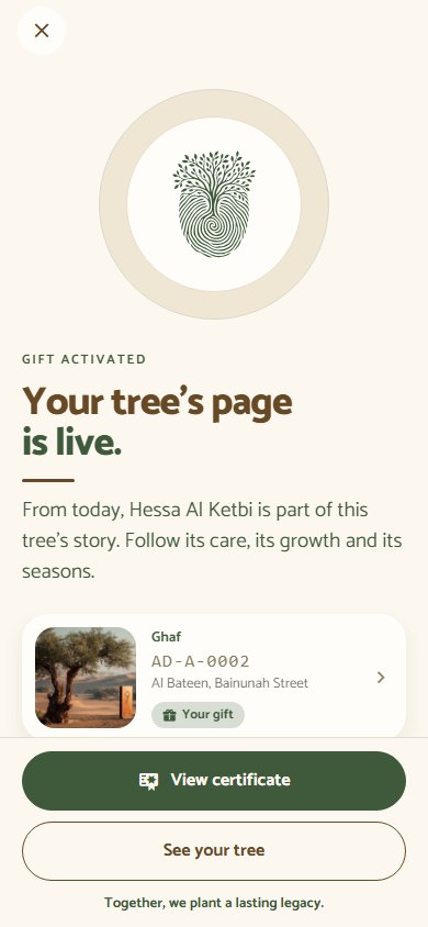 Activation done: your tree’s page is live